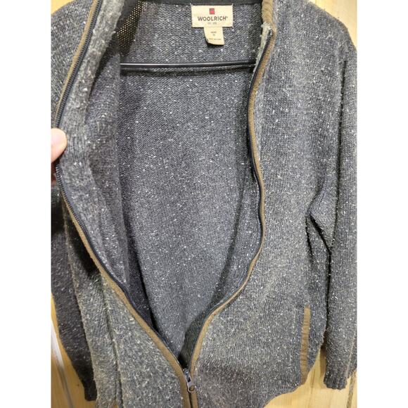 VTG Woolrich Full Zip Knitted Sweater Gray Mens Medium - Picture 5 of 8